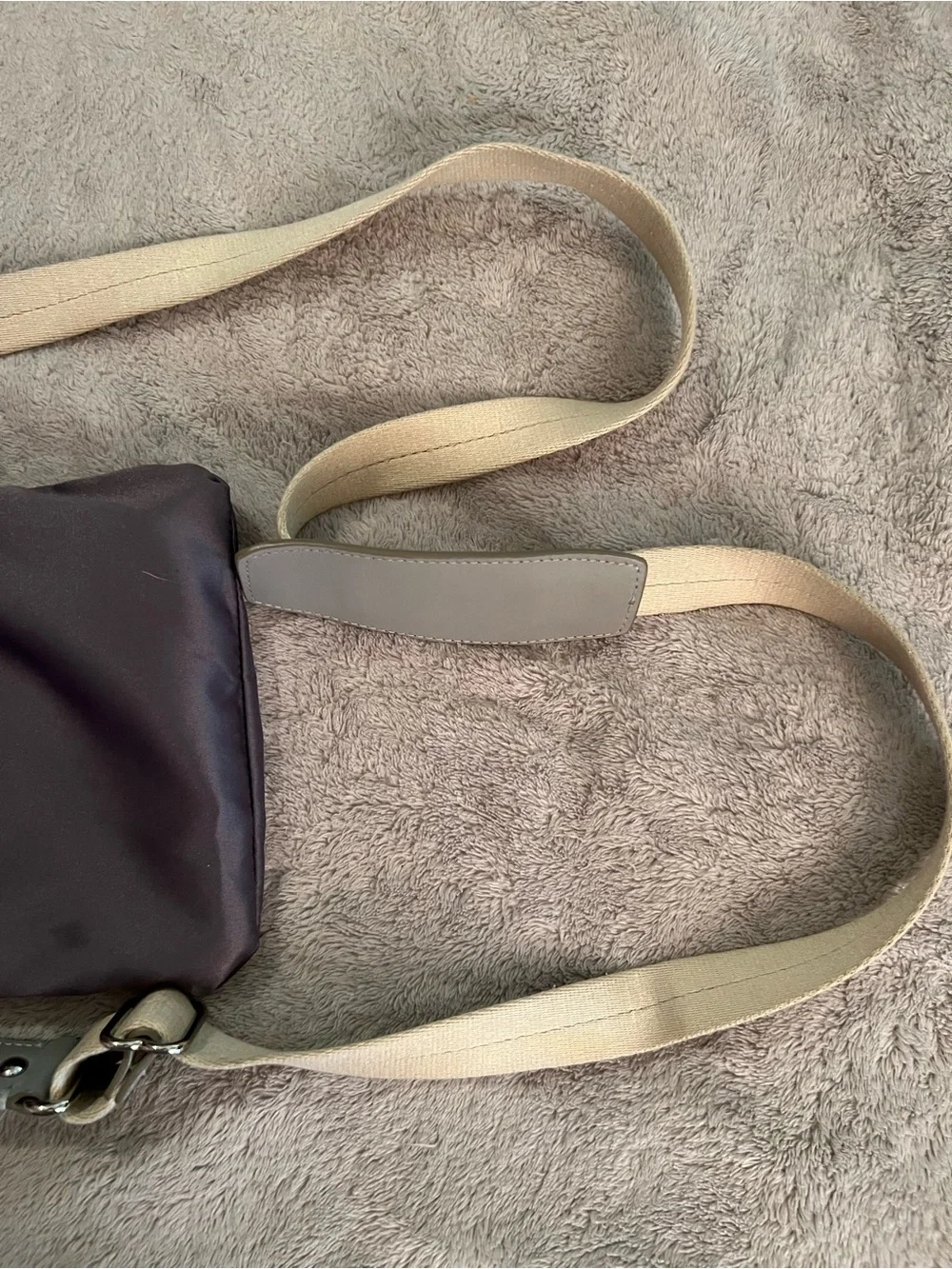 Coach Beige Signature Canvas Crossbody with Taupe Leather Trim